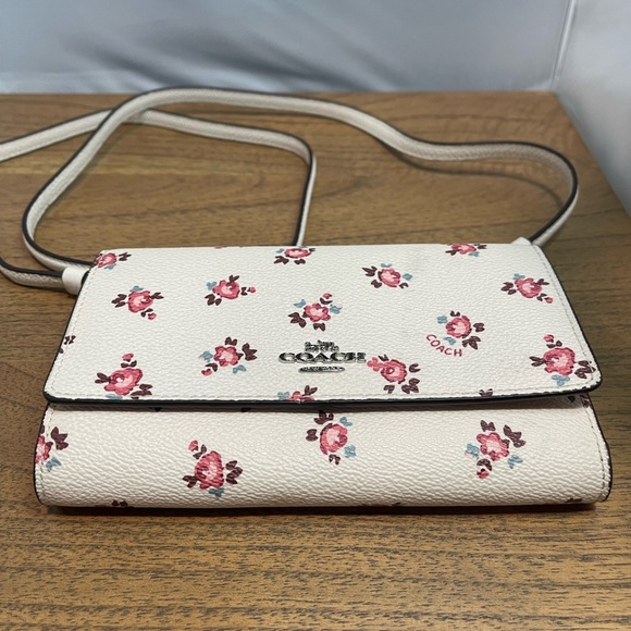 Coach Handbags - COACH HAYDEN FOLDOVER CROSSBODY MINI VINTAGE ROSE PRINT 69073 CHALK